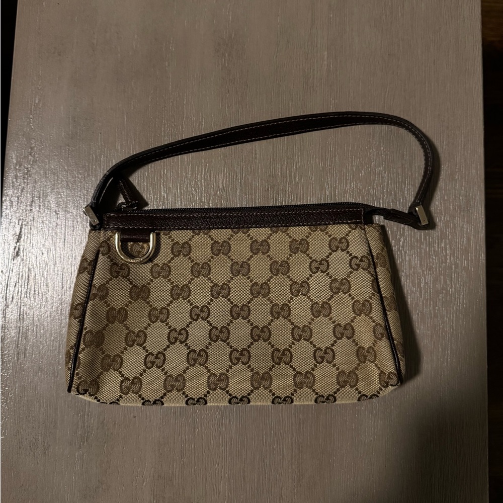COPY - Gucci Brown Clutch with Iconic Monogram Design
